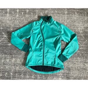 MAVIC Le Sang Jaune Womens M Cycling Jacket Turquoise Green Full Zipper EUC N3